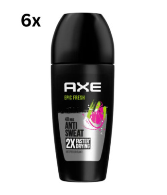 Axe Epic Fresh - Roll-on Antiperspirant - Anti Sweat  48H Schutz - 6x50ml