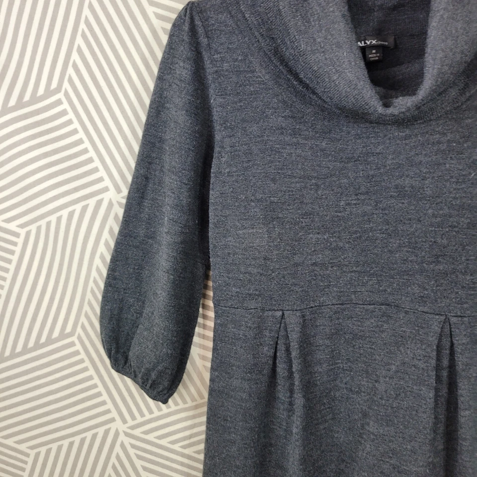 Alyx свитер платье размер средний колена длины серый капот насмешливый шеи подходит Расклешенный серый - Изображение 3 из 4