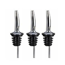 3pcs Bottle Pour Spout Liquor Spirit Pourer Free Flow Stopper Stainless Steel