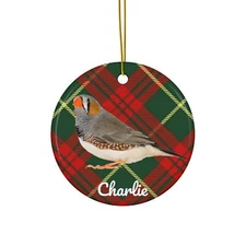Zebra Finch Ornament Gift Bird Mom Dad Personalized Christmas Tree Decoration