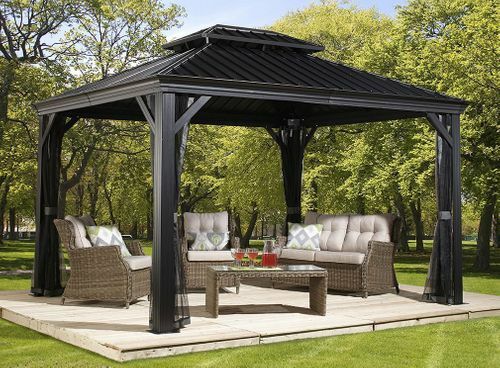 Pool Patio Sun Shelter Steel Roof 