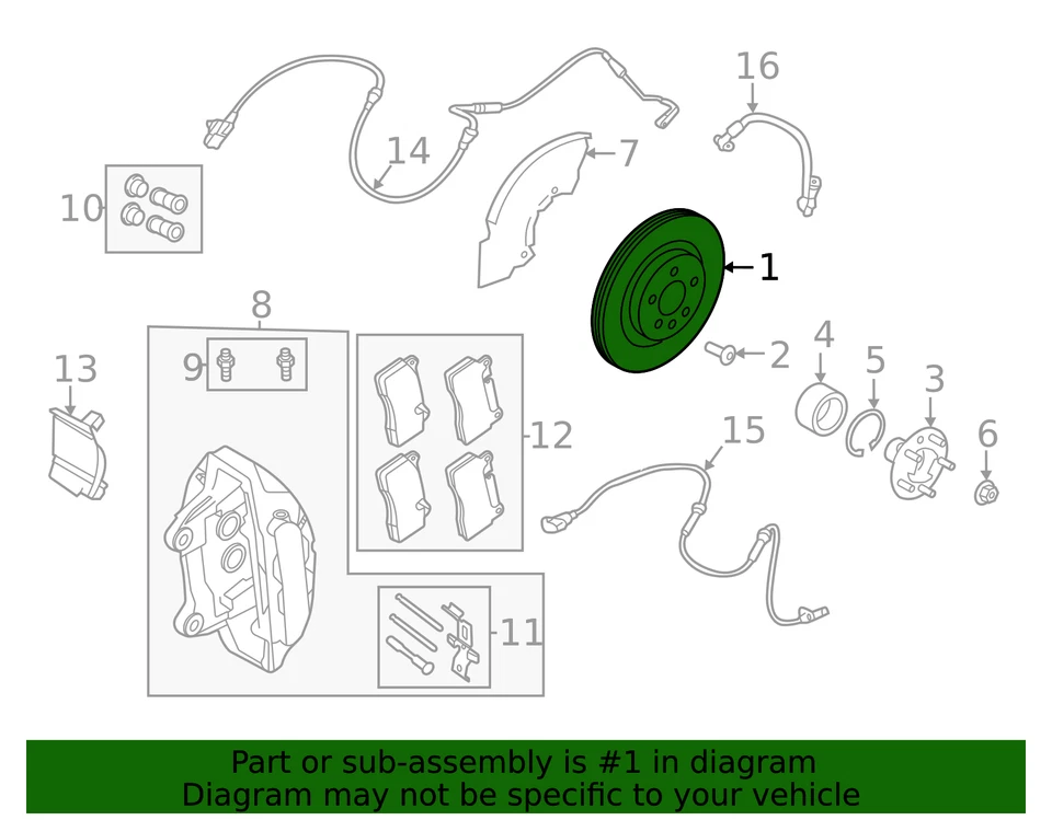 Genuine Land Rover Front 20" Brake Rotor Defender Range Rover Discovery LR161894 - Image 3 of 3