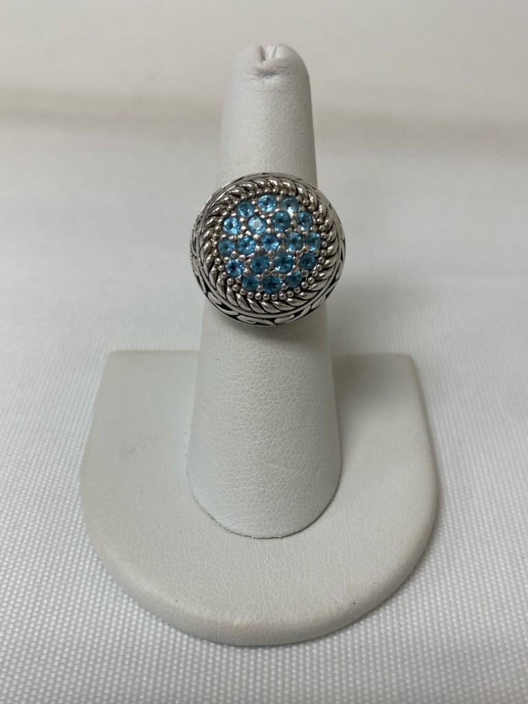 Silver Blue Sterling Silver Ring - image 1