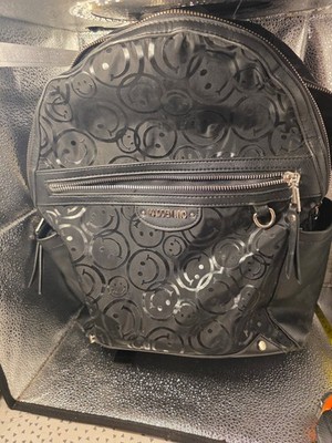 Steve Madden NYC Womens Backpack Happy Face Faux Black  display picture 2