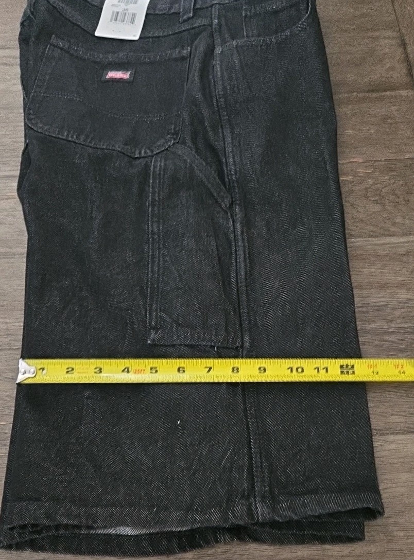 Dickies Loose Fit Carpenter Denim Shorts Black Baggy Jorts NWT