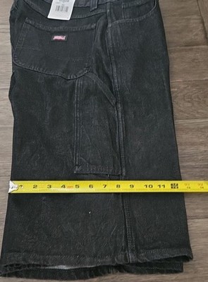 Dickies Loose Fit Carpenter Denim Shorts Black Baggy Jorts NWT