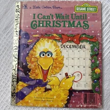Vintage Sesame Street I Can’t Wait Until Christmas Little Golden Book HC 1989