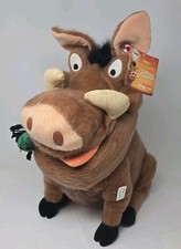 Disney Store The Lion King 18'' Pumbaa  Bugs Talking Plush Stuffed Animal NWT