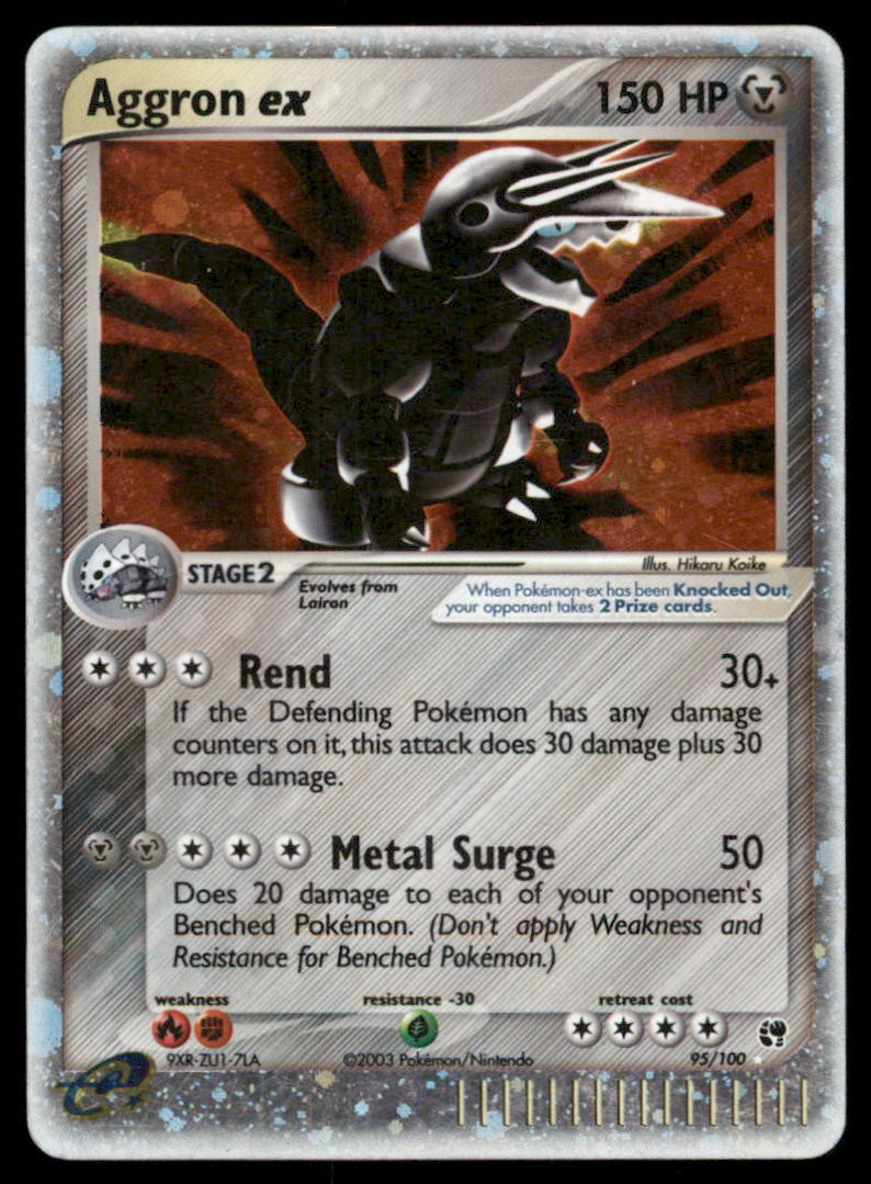 Aggron ex 95/100 Holo EX Rare Sandstorm Pokemon Lightly Played