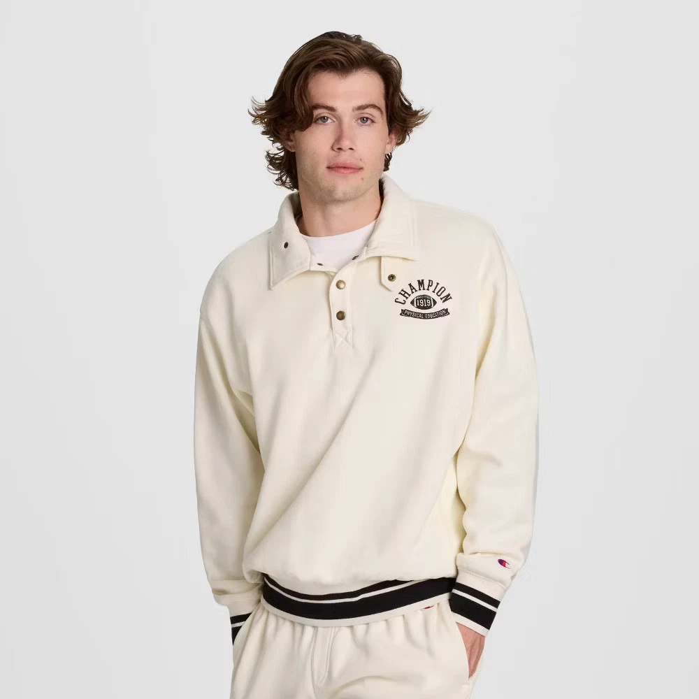 Champion Men's Physical Education Sweatshirt Fleece Ribbed Knit