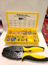 McMaster-Carr Nylon Insulated Ring Terminal Assortment + Crimping Tool – Mixed S