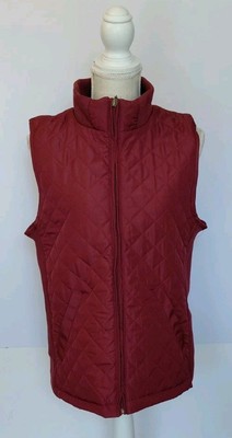 NWT Bienzoe Size L Burgundy Light-weight Quilted Full Zip Vest
