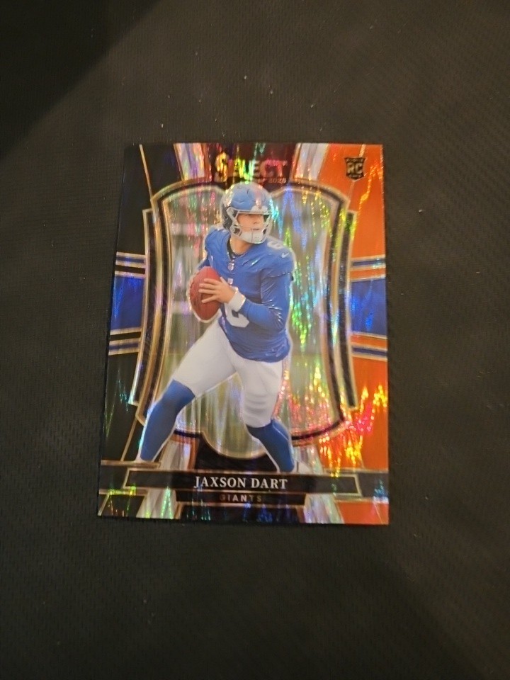 Jaxson Dart 2025 Select #193 Red and Blue Prizm Shock RC