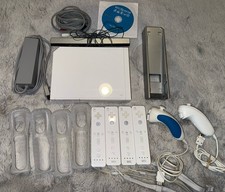 Nintendo Wii Console With Wii Sports Game Bundle Lot System 4 Controllers WORKS!