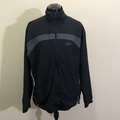Reebok Men Size M Windbreaker Track RBK Jacket Black