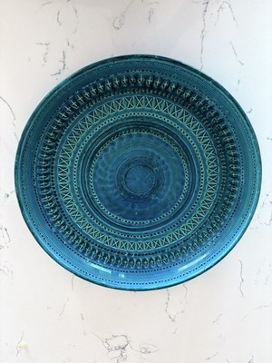 Round Bowl Plate Bitossi Rimini Blue Aldo Londi Mid Century Italy #OBEN
