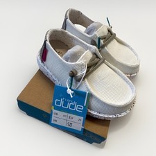 Hey Dude Wendy Toddler Disco White Glitter Slip On Loafers Shoes K7 EU 23