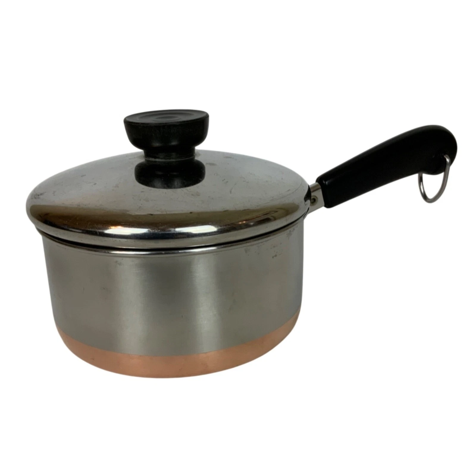 Revere Ware 1 Qt Copper Bottom Stainless Steel Saucepan Lid Clinton IL USA 1998