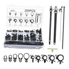 200PCS Car Wire Loom Routing Clips, Push Mount Cable Tie Assortment Kit, 15