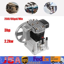Testa Pompa Compressore Aria 3HP Alluminio 2.2KW 1.0mpa 2 Cilindri 1 Stadio 250L/66Gal