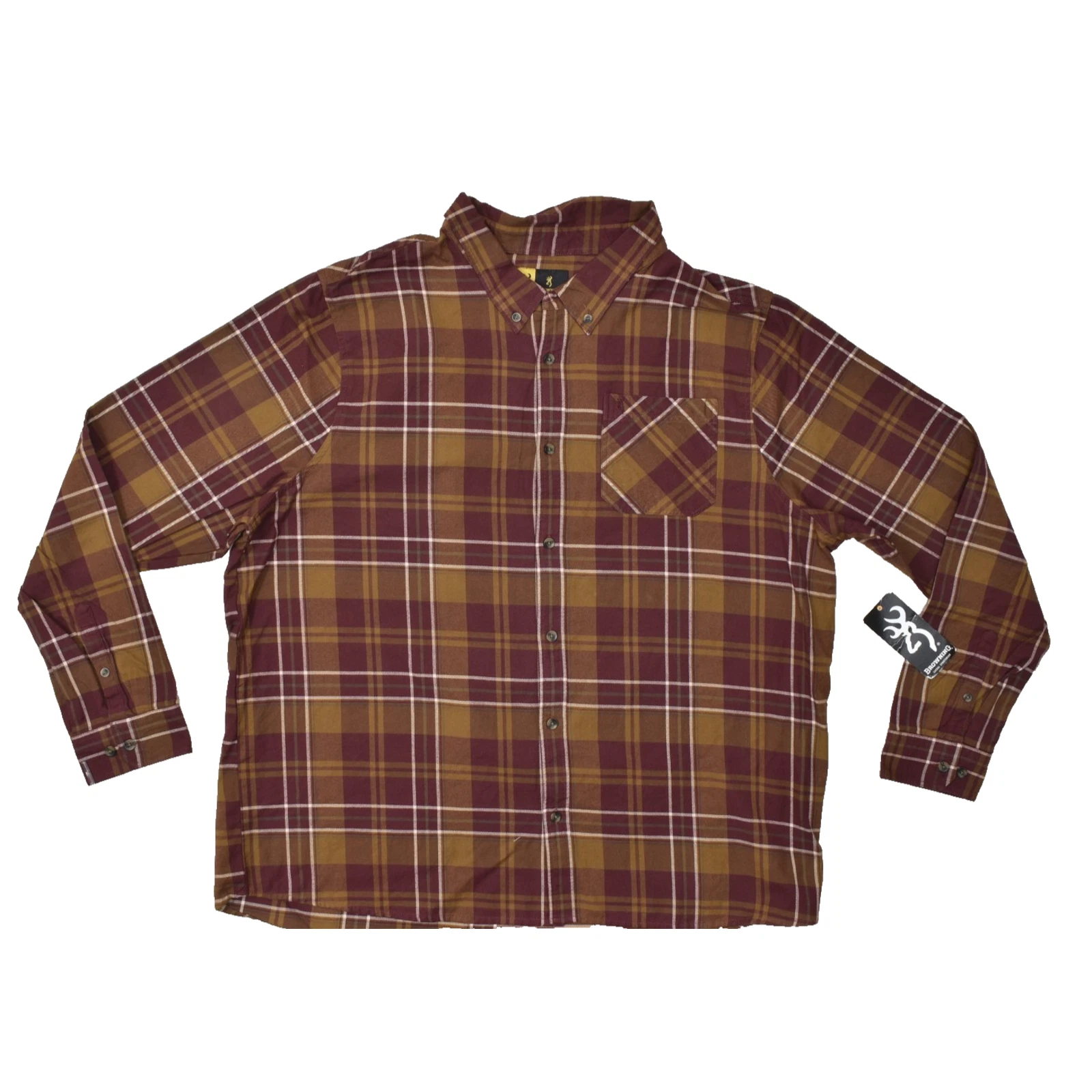 Browning Men's Crawford Plaid Flannel Shirt Big & Tall Size XXL Long Sleeve NEW