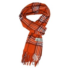 Unisex Classic Tartan Plaid Winter Scarf Soft Cashmere Feel 72x12 Orange