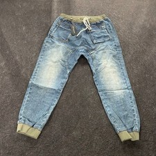 ONE TEASPOON Drawstring Denim Joggers Women's Size S Blue