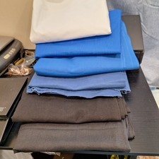 13 Yards Fabric Cotton Or Cotton/polyester 6 Pieces, Blue, Black, White