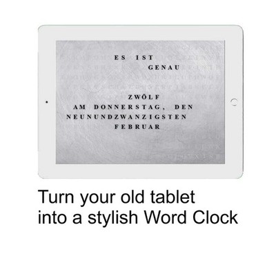 Wortuhr Deutsch | German Word Clock | iPad Tablet | No App |  #de-m4--ja