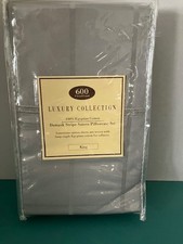 Luxury Collection Damask Stripe Sateen King Pillowcase set, Egyptian Cotton, 600