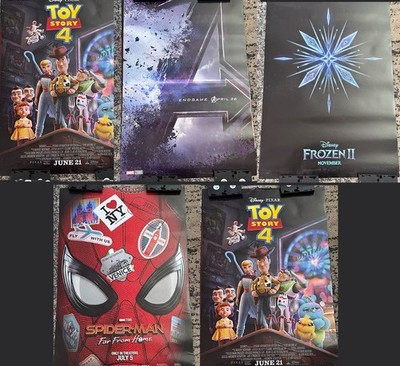 Disney Marvel double sided DS movie poster lot avengers endgame Spiderman frozen