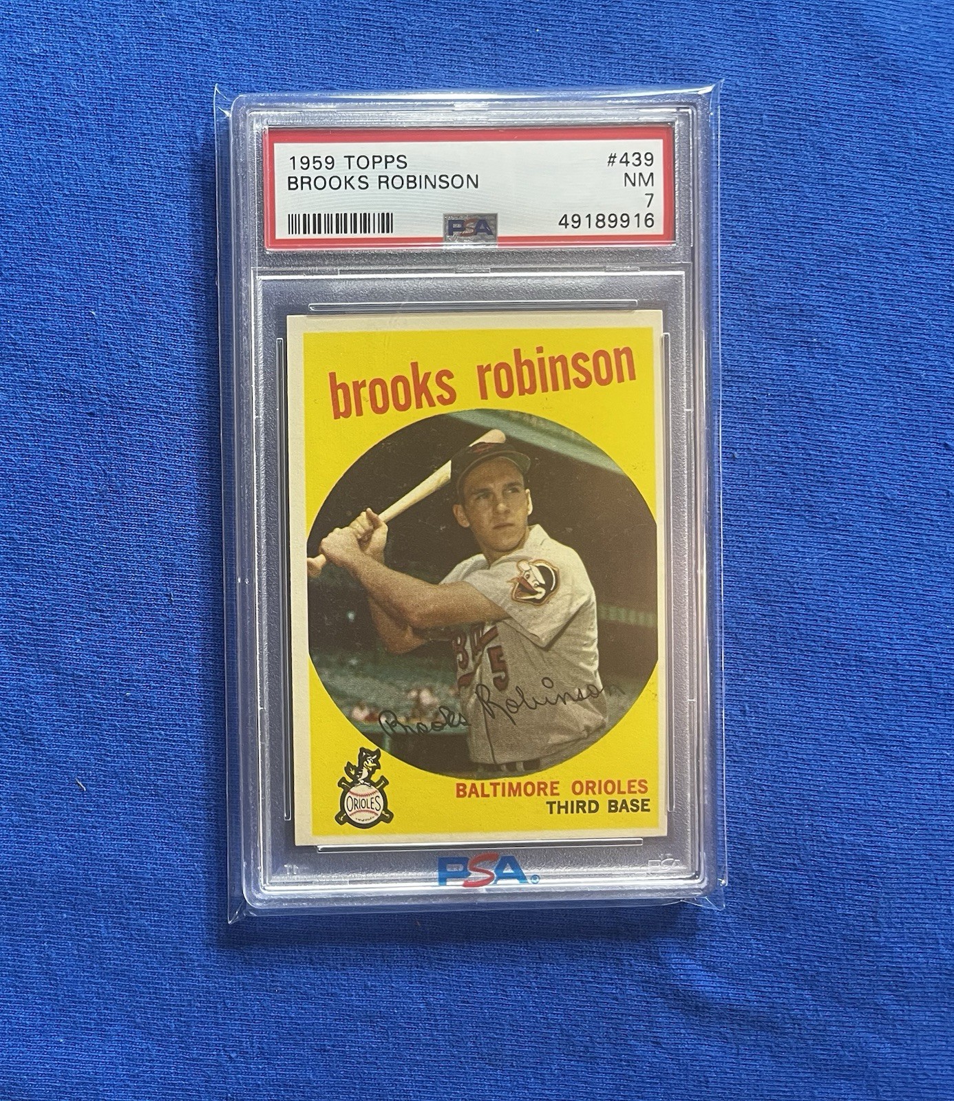 1959 TOPPS! BROOKS ROBINSON BALTIMORE ORIOLES #439 PSA 7