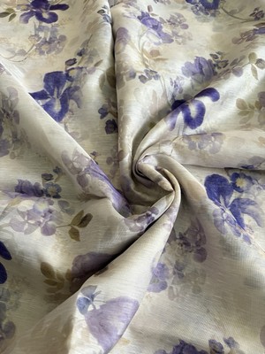 Zimmermann Dress Deadstock Silk Linen Fabric Iris | eBay