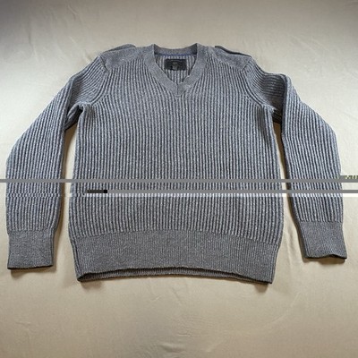 Banana Republic Mens 60% Extra Fine Merino Wool 40% Acrylic Grey Sweater Size L