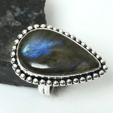 Labradorite Gemstone Ethnic Handmade Ring Jewelry Gift US Size-9.25 AR 17118