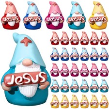 50 Pcs Easter Jesus Gnome Figures Bulk Miniature Easter Resin Gnomes Ornament...
