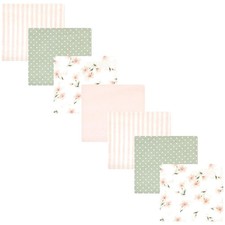 Unisex Cotton Flannel Receiving Blankets, Pink Dainty Floral