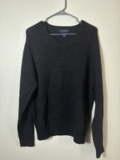 Daniel Cremieux Men's Black Knit Pullover Sweater Size L 100 Wool