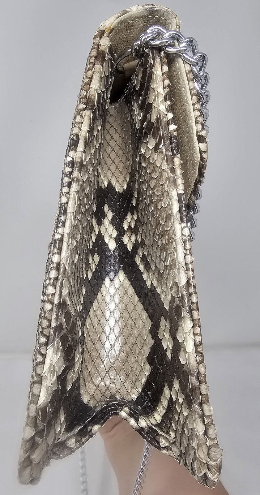 Python Snakeskin Shoulder Bag Womens Medium Clutc… - image 8