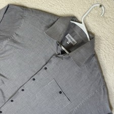 YSL Yves Saint Laurent Dress Shirt Mens XL 16 34-35 Geometric Print Long Sleeve