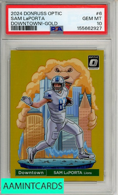 2024 PANINI DONRUSS OPTIC DOWNTOWN! SAM LAPORTA #6 GOLD PSA 10 GEM MT