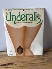 Vtg Underalls Pantyhose Size A-B Suntan Style 320 Brief  Sandlefoot Toe NOS