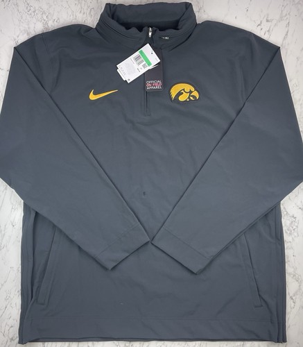 Nike Iowa Hawkeyes 1/2 Zip Hooded Jacket Mens XL NWT On Field Apparel
