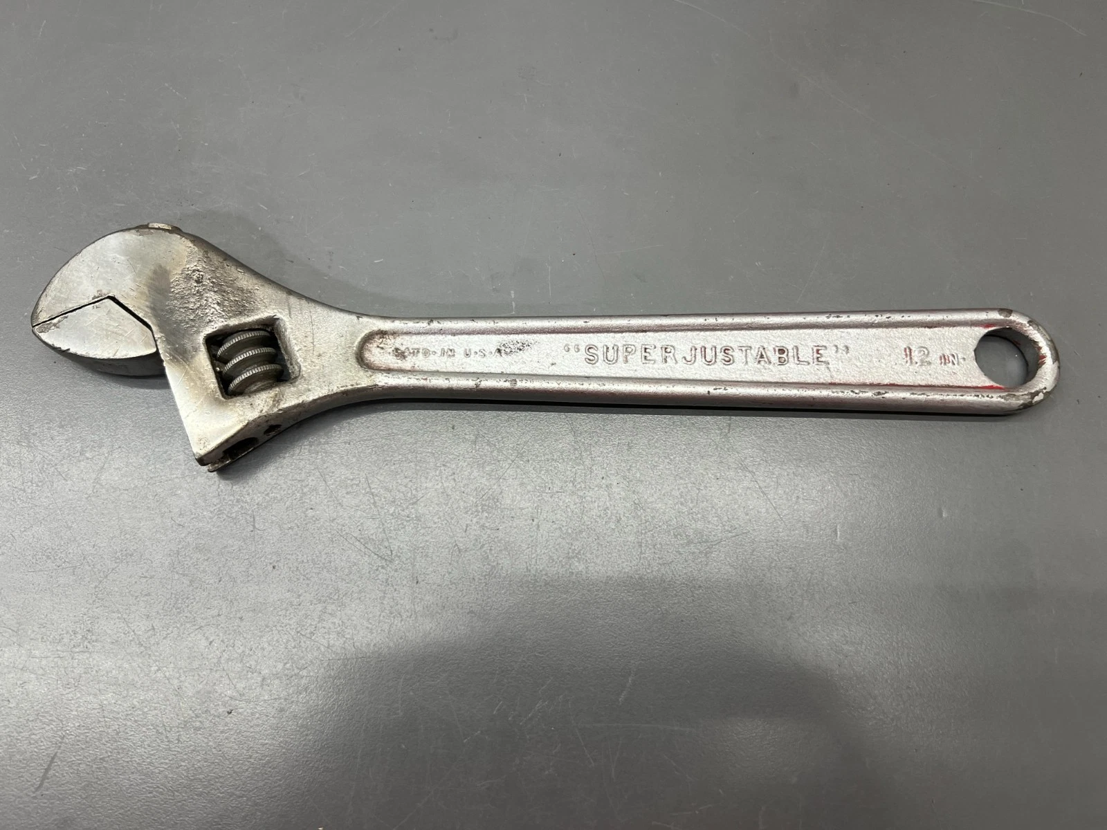 VINTAGE J.H. WILLIAMS 12" SUPERJUSTABLE ADJUSTABLE WRENCH - MADE IN USA