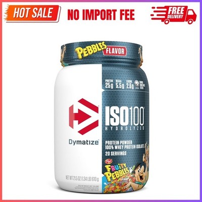 Dymatize ISO100 Hydrolyzed Whey Isolate Protein Powder, Fruity Pebbles, 20 servi