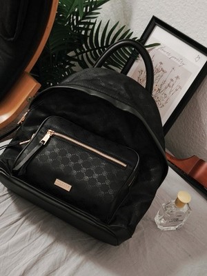 Rucksack Backpack with Print From Mohito Neu Schwarz 