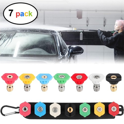 #ad 7Pcs Pressure Washer Spray Nozzles 1 4quot; Quick Connect Tips with Storage Holder $11.59