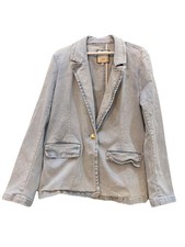 Women s Bagatelle Collection NY Denim Jean Blazer Jacket One Button Size L