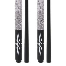 Set of 2 Fiberglass Pool Cue Sticks 19oz 20oz 58inch White