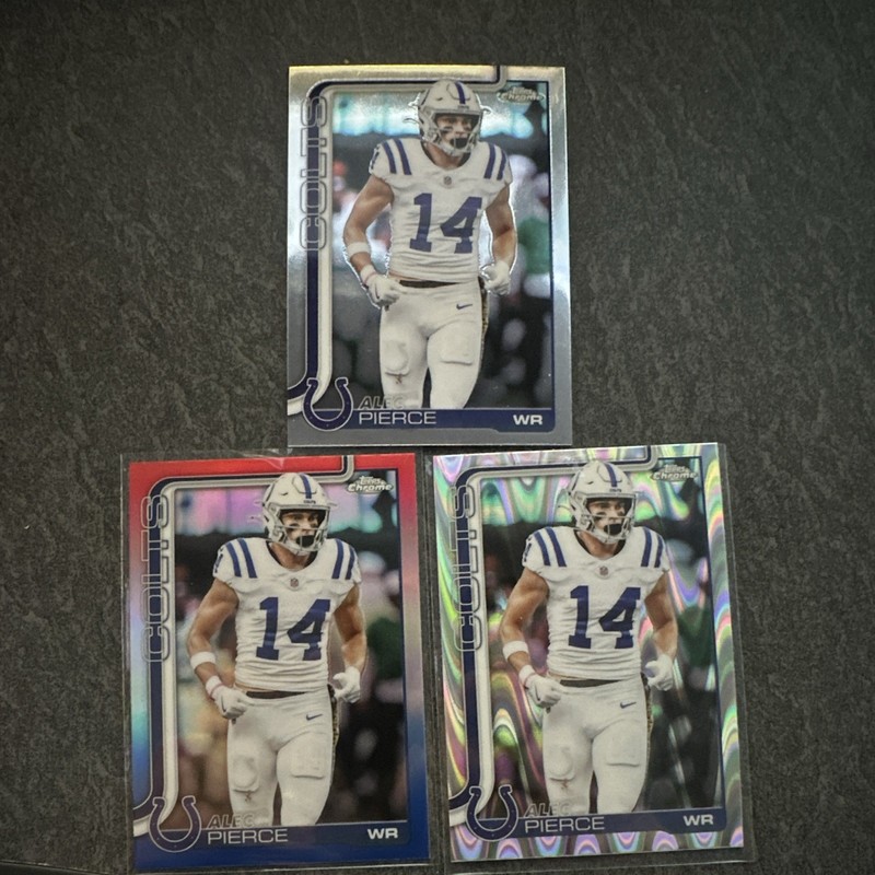 2024 Topps Chrome Alec Pierce 125 Indianapolis Colts NFL Football Card Lot 3